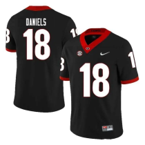 Men's Georgia Bulldogs #18 Jt Daniels Black College Football Stitched Jersey