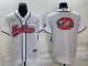 Men's Georgia Bulldogs White Team Big Logo With Patch Cool Base Stitched Baseball Jersey