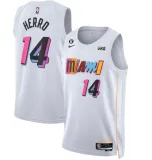 NBA Miami Heat #14 Tyler Herro White 2022/23 City Edition With NO.6 Patch Stitched Jersey