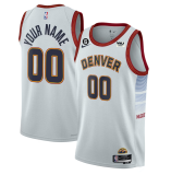 NBA Denver Nuggets Active Player Custom White 2022/23 Icon Edition With NO.6 Patch Jersey