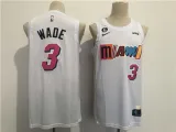 NBA Miami Heat #3 Dwyane Wade 2022/23 White City Edition With NO.6 Patch Stitched Jersey