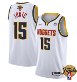 NBA Denver Nuggets #15 Nikola Jokic White 2023 Finals Association Edition Stitched Jersey