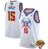 NBA Denver Nuggets #15 Nikola Jokic White 2023 Finals Earned Edition Stitched Jersey