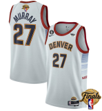 NBA Denver Nuggets #27Jamal Murray White 2023 Finals Icon Edition With NO.6 Patch Jersey