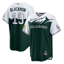 Youth MLB Colorado Rockies #19 Charlie Blackmon Green 2022 City Connect Jersey