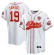 Men's San Francisco 49ers #19 Deebo Samuel White With 75th Anniversary Patch Jersey
