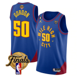 NBA Denver Nuggets #50 Aaron Gordon Blue 2023 Finals Statement Edition With NO.6 StitchedJersey