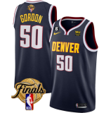 NBA Denver Nuggets #50 Aaron Gordon Navy 2023 Finals Icon Edition With NO.6 Patch Stitched Jersey