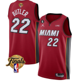 NBA Miami Heat #22 Jimmy Butler Red 2023 Finals Statement Edition With NO.6 Jersey