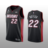 NBA Miami Heat #22 Jimmy Butler Black With NO.6 Patch Stitched Jersey