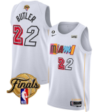 NBA Miami Heat #22 Jimmy Butler White 2023 Finals City Edition With NO.6 Patch Stitched Jersey