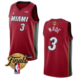 NBA Miami Heat #3 Dwyane Wade Red 2023 Finals Statement Edition Stitched Basketball Jersey