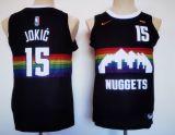 Youth Denver Nuggets #15 Nikola Jokic Black City Edition Stitched Basketball Jersey