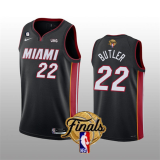 NBA Miami Heat #22 Jimmy Butler Black 2023 Finals Icon Edition With NO.6 Patch Stitched Jersey