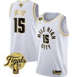 NBA Denver Nuggets #15 Nikola Jokic White Statement Edition 2023 Finals Collection With NO.6 Patch Jersey