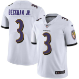 Men's Baltimore Ravens #3 Odell Beckham Jr. White Vapor Untouchable Limited Jersey