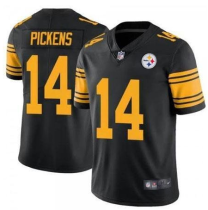 Men's Pittsburgh Steelers #14 Pickens 2022 Black Color Rush Limited Jersey