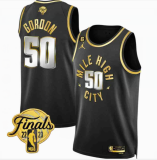 NBA Denver Nuggets #50 Aaron Gordon Black Statement Edition 2023 Finals Collection With NO.6 Patch Jersey