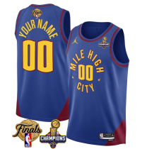 NBA Denver Nuggets Active Player Custom Blue 2023 Nuggets Champions Patch Jersey