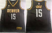 NBA Denver Nuggets #15 Nikola Jokic Black With NO.6 Patch Stitched Jersey