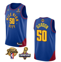 NBA Denver Nuggets #50 Aaron Gordon Blue 2023 Nuggets Champions Patch And Finals Jersey