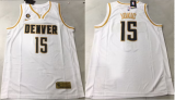 NBA Denver Nuggets #15 Nikola Jokic White With NO.6 Patch Stitched Jersey