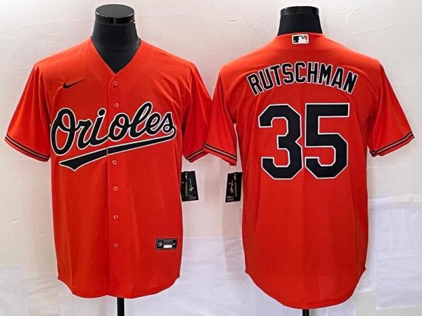 MLB Baltimore Orioles #35 Adley Rutschman Orange Game Jersey