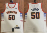 NBA Denver Nuggets #50 Aaron Gordon White Edition With NO.6 Patch Stitched Jersey