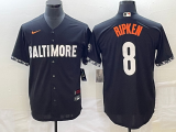 MLB Baltimore Orioles #8 Cal Ripken Jr. Black 2023 City Connect Cool Base Stitched Jersey