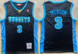 NBA Denver Nuggets #3 Iverson Black Throwback Jersey