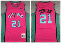 NBA San Antonio Spurs #21 Tim Duncan 1998-99 Pink Throwback Stitched Jersey