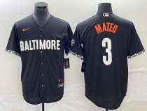 MLB Baltimore Orioles #3 Jorge Mateo Black 2023 City Connect Cool Base Stitched Jersey
