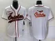MLB Baltimore Orioles Orange Team Big Logo White Baseball Stitched Jersey