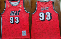 NBA Miami Heat #93 Bape Red Throwback Basketball Jersey