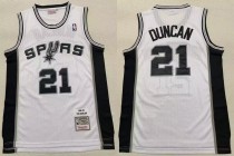 NBA San Antonio Spurs #21 Duncan White throwback Jersey