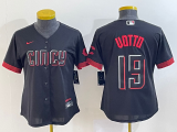 Women MLB Cincinnati Reds #19 Joey Votto Black 2023 City Connect Stitched Jersey