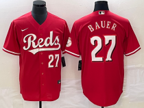 MLB Cincinnati Reds #27 Bauer Red Baseball Jersey