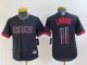 Youth MLB Cincinnati Reds #11 Barry Larkin Black 2023 City Connect Stitched Jersey
