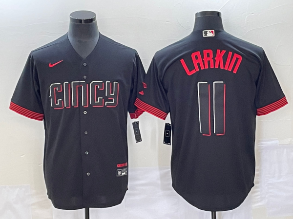 MLB Cincinnati Reds #11 Barry Larkin Black 2023 City Connect Stitched Jersey