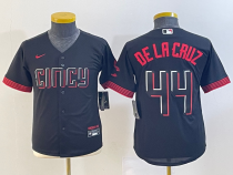 Youth Cincinnati Reds #44 Elly De La Cruz 2023 City Connect Cool Base Stitched Baseball Jersey