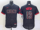 MLB Cincinnati Reds #19 Joey Votto Black 2023 City Connect Flex Base Stitched Jersey