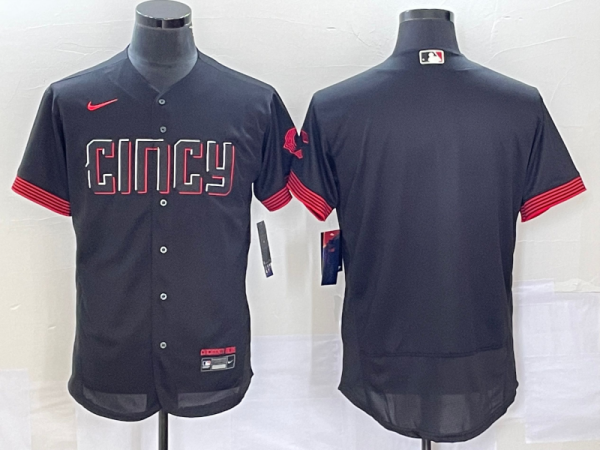 MLB Cincinnati Reds Blank Black 2023 City Connect Flex Base Stitched Jersey