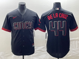 MLB Cincinnati Reds #44 Elly De La Cruz Black 2023 City Connect Flex Base Stitched Jersey