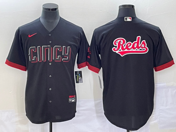 MLB Cincinnati Reds With Logo In Back Cool Base Stitched Baseball Jersey