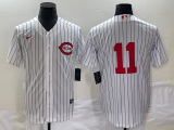 MLB Cincinnati Reds #11 Barry Larkin White Field Of Dreams Stitched Baseball Jersey