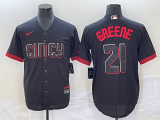 MLB Cincinnati Reds #21 Hunter Greene 2023 City Connect Cool Base Stitched Jersey