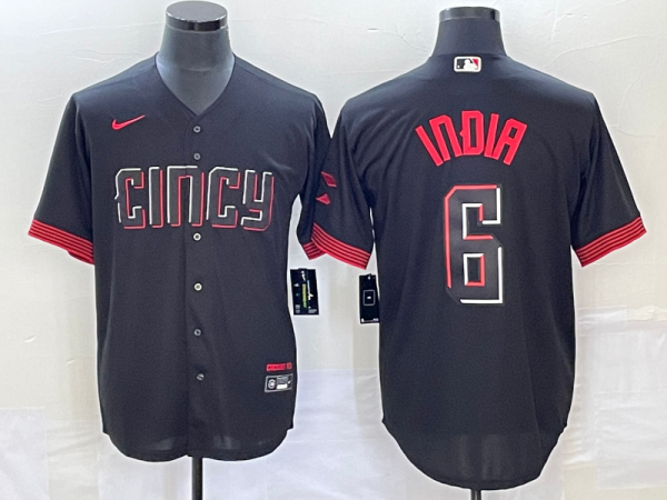 MLB Cincinnati Reds #6 Jonathan India Black 2023 City Connect Stitched Jersey