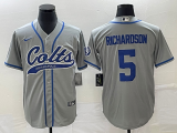 MLB Indianapolis Colts #5 Anthony Richardson Grey Stitched Baseball Jersey