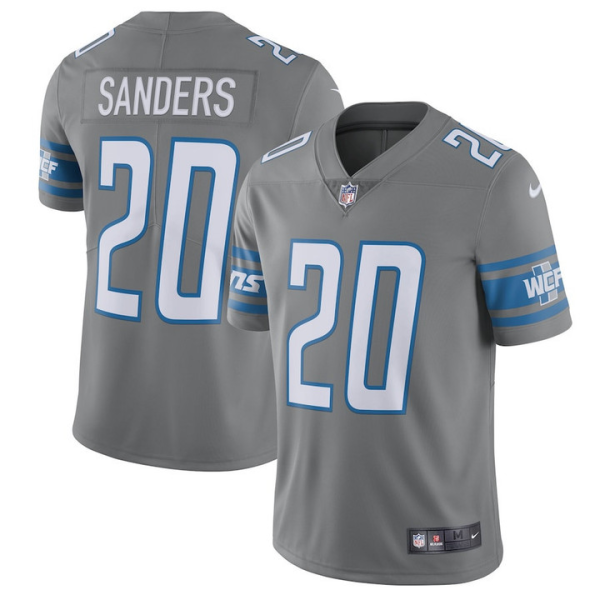 NFL Detroit Lions #20 B.Sanders Color Rush Gray Limited Jersey