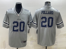 Men's Dallas Cowboys #20 Tony Pollard Gray Inverted Legend Limited Jersey